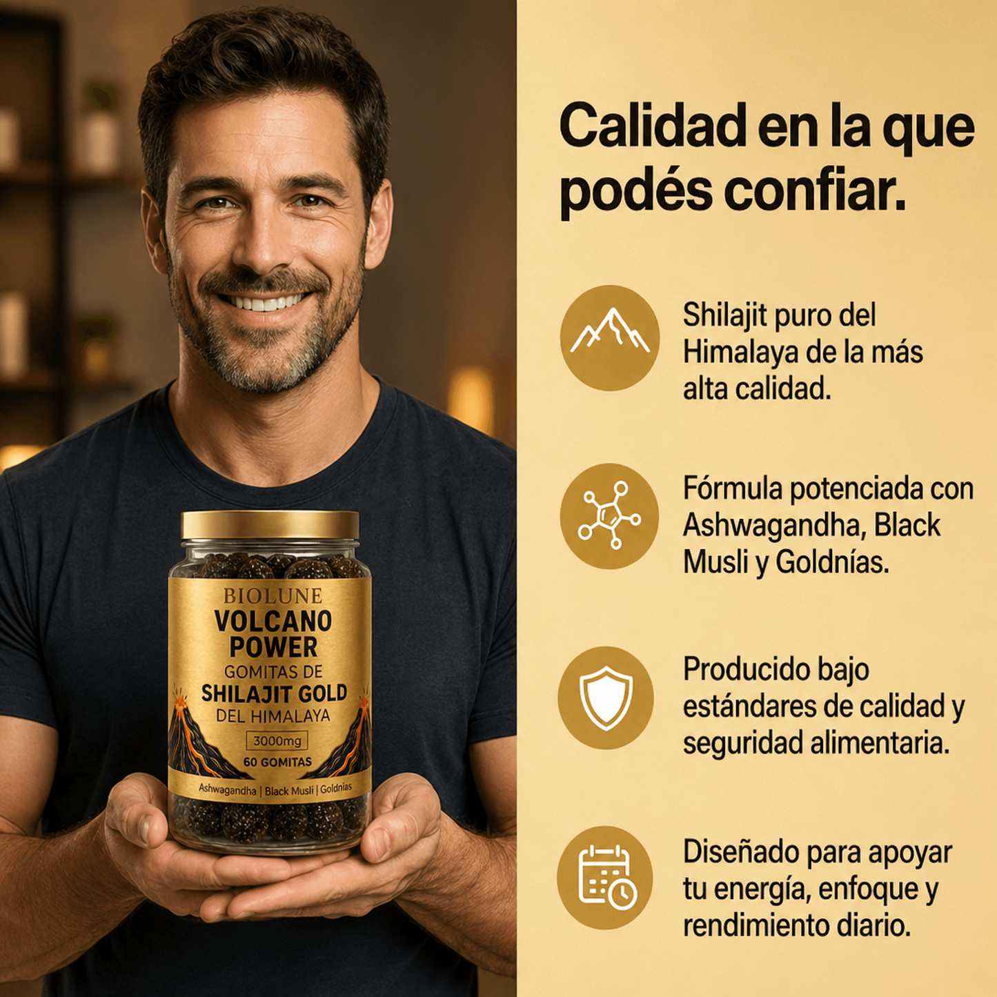 Volcano Power Gold - Gomitas de Shilajit del Himalaya