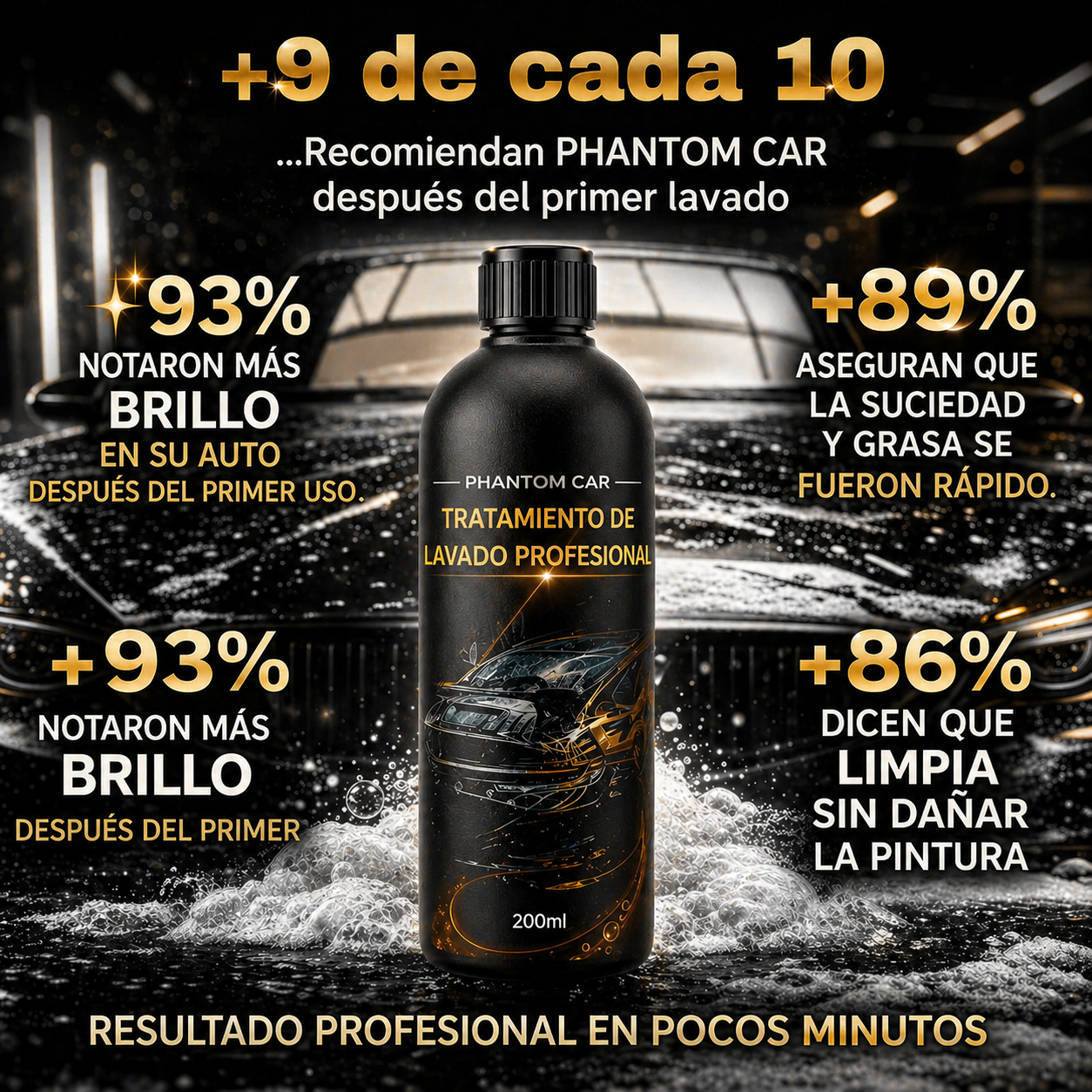 Shampoo Activo Profesional 200ml | PHANTOM CAR
