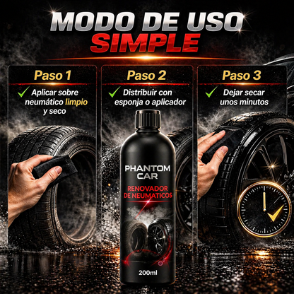 Abrillantador de Neumaticos 200ml | Phantom Car