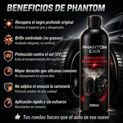 Abrillantador de Neumaticos 200ml | Phantom Car