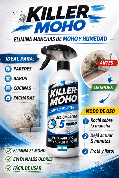 Killer Moho 2.0 | Eliminador de Manchas y Humedades | Nuevo Formato más eficaz