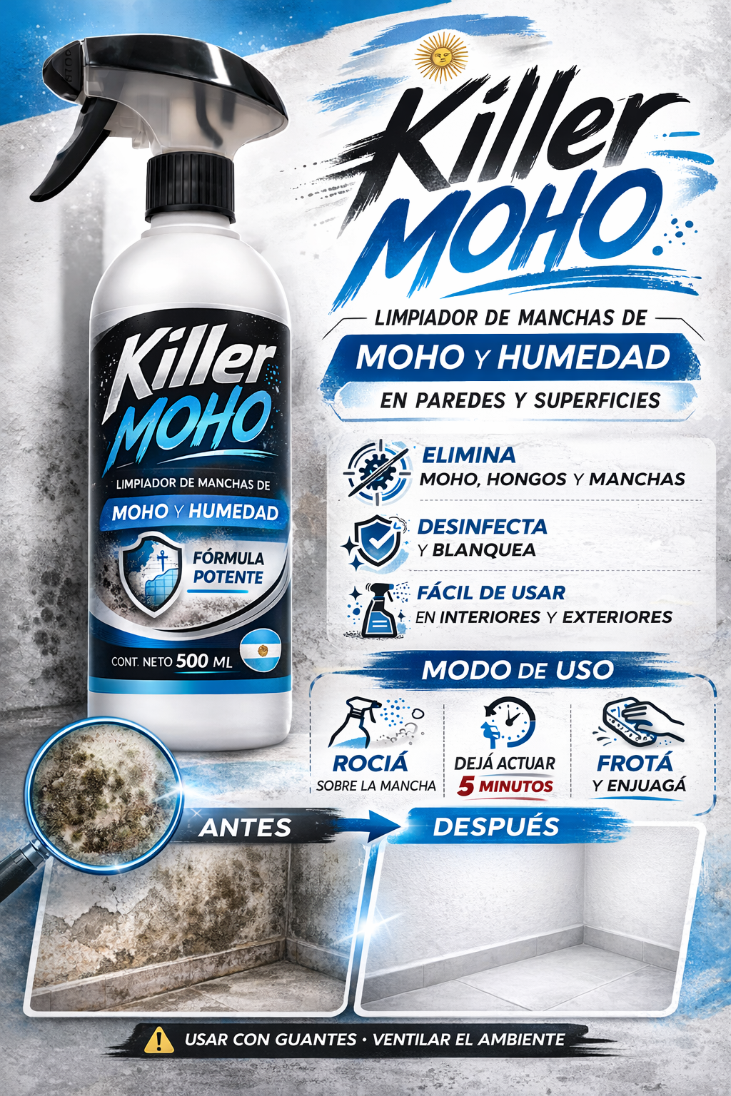 Killer Moho 2.0 | Eliminador de Manchas y Humedades | Nuevo Formato más eficaz