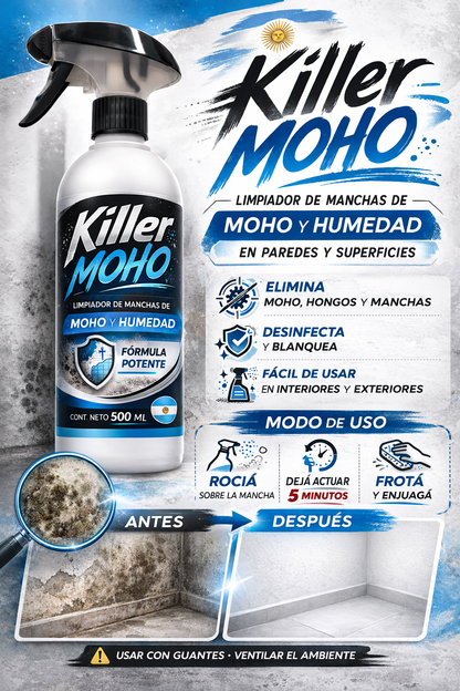 Killer Moho 2.0 | Eliminador de Manchas y Humedades | Nuevo Formato más eficaz