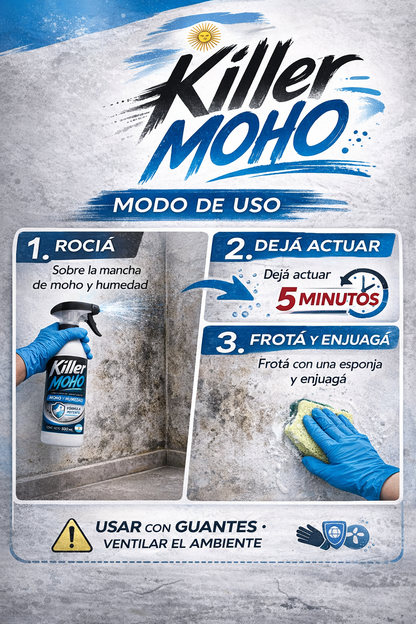 Killer Moho 2.0 | Eliminador de Manchas y Humedades | Nuevo Formato más eficaz