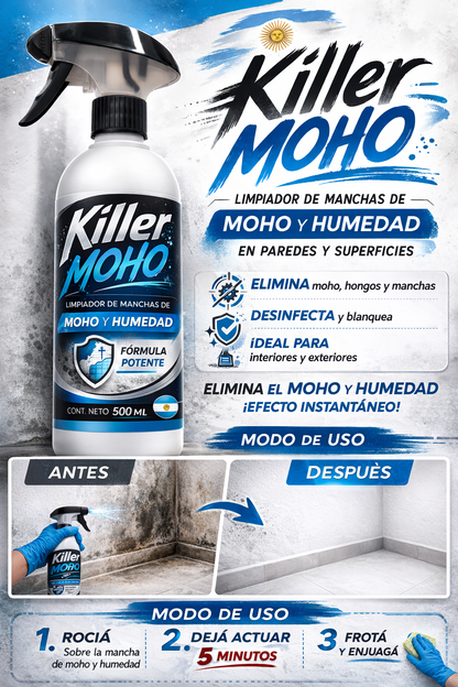 Killer Moho 2.0 | Eliminador de Manchas y Humedades | Nuevo Formato más eficaz
