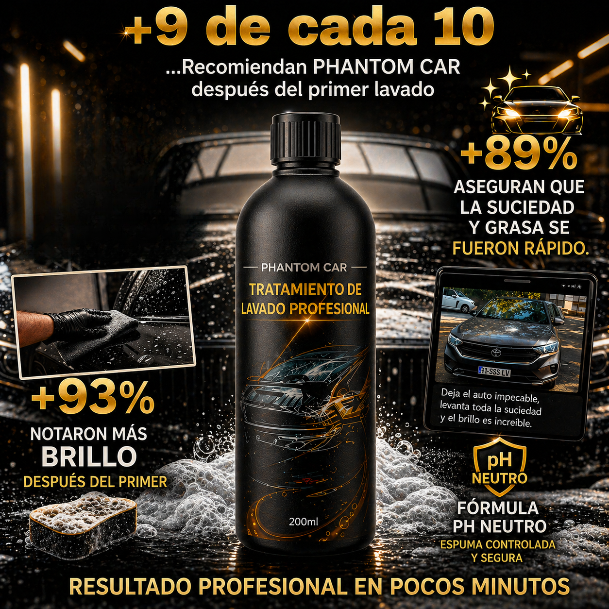 Shampoo Activo Profesional 200ml | PHANTOM CAR