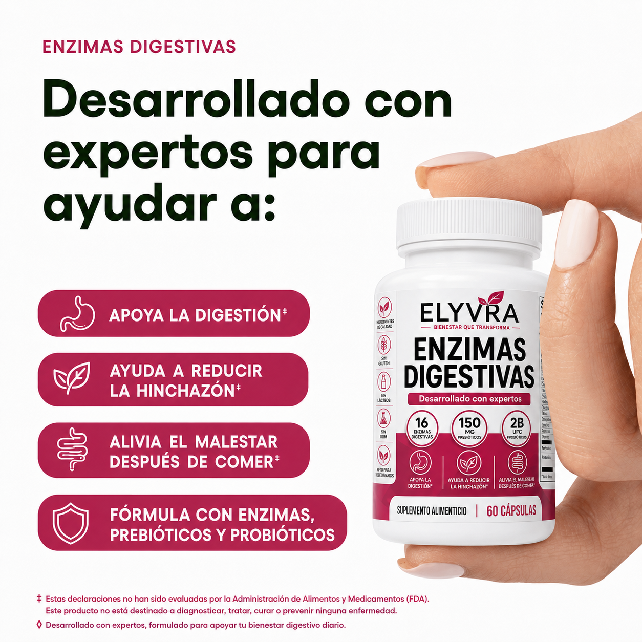 Enzimas Digestivas | Mejora la digestión, reduce la hinchazón