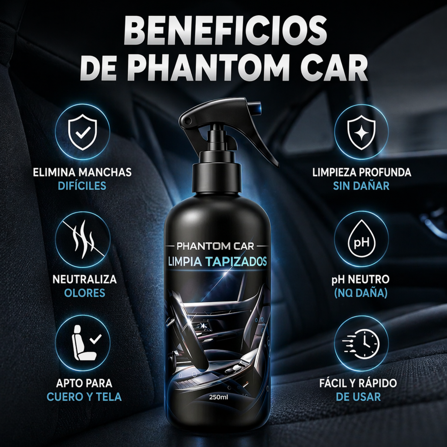 Limpia Tapizados Profesional 250ml | PHANTOM CAR